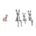 thumbnail image 1 of Figura de escritorio,Estatua de gato en estante,escritorio,oficina,decoración del hogar,Escultura de figura,Estatua sentada,figura,escultura,adorno,Estatuas de conejos en miniatura para, 1 of 8