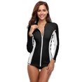 thumbnail image 1 of Beautyin Rash Guards à Fermeture Éclair pour Femmes Manches Longues Patchwork Athlétique, 1 of 6