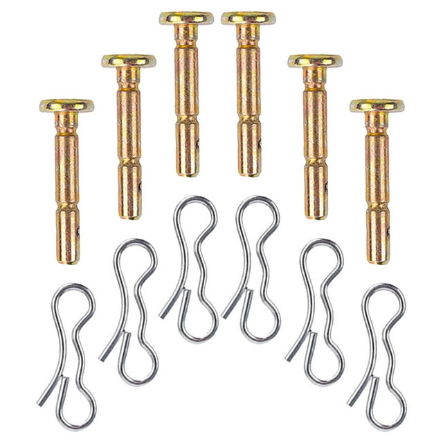 LOLIPPYY 6Sets Assorted Color Snow Sweeper Accessories Shear Pin and Cotter Pin Set Metal Replacement