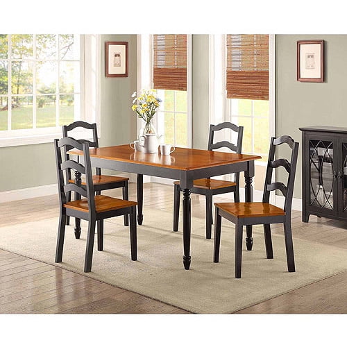 Black and Oak Better Homes and Gardens Autumn Lane Farmhouse Dining Table 