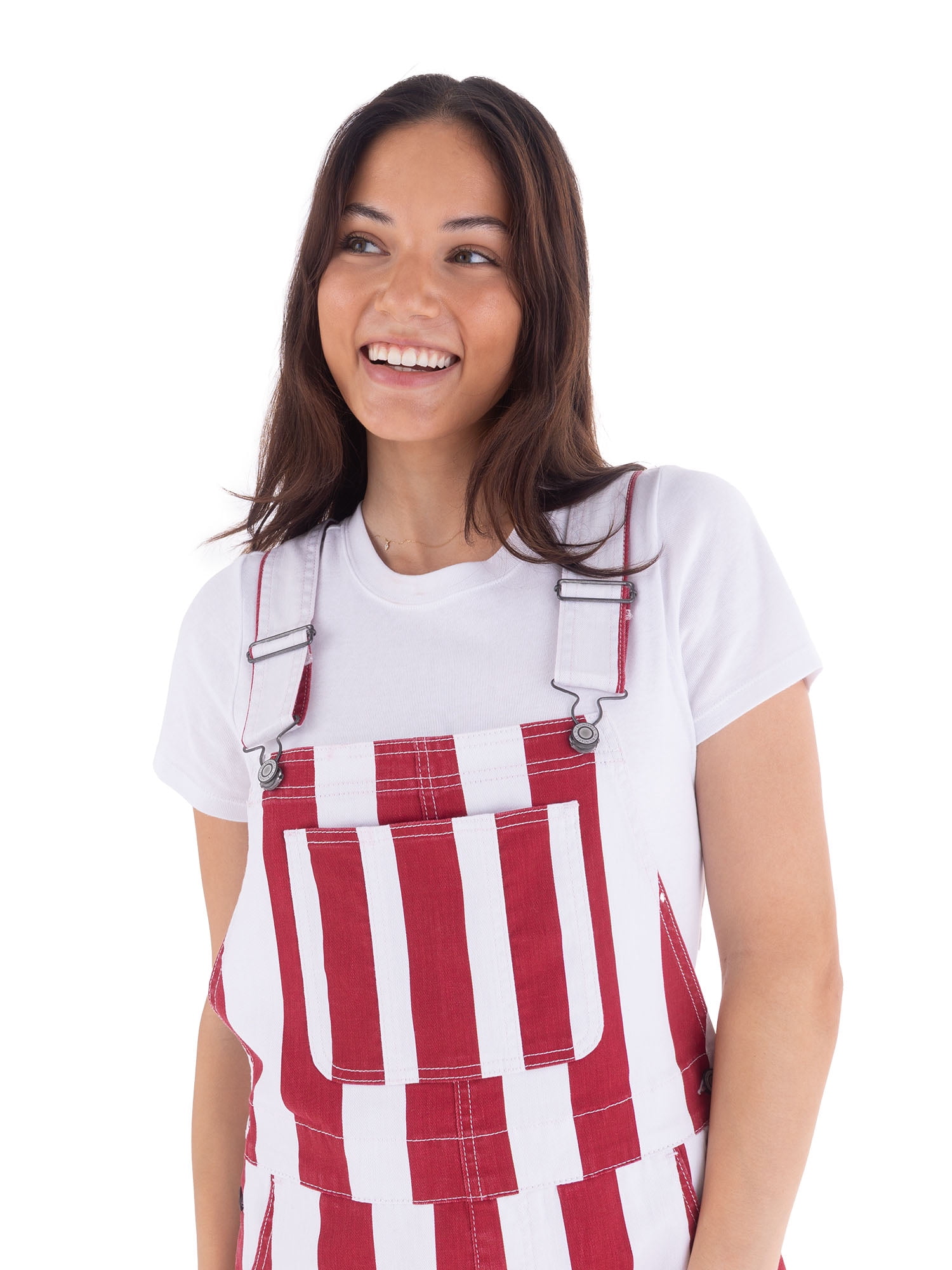 No Boundaries Game Day Raw Hem Shortalls, 3" Inseam, Women's