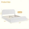 thumbnail image 3 of Sturdy Storage Headboard Bed Frame - Queen Size Wooden Platform, Raised Footboard, Low Profile, Slat Support, No Box Spring Needed, White Wood Grain, QUEEN Size, 3 of 6