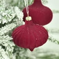 thumbnail image 4 of Christmas Tree Burgundy Ornament Set, Assorted Shapes Shatterproof Balls, Holiday Home Party Wedding Decorations, Tree Hanging Accessories, 4 of 7