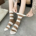 thumbnail image 6 of DQRPSEETB Women Autumn Winter Pile Socks Casual Tube Socks Brown Retro Striped Socks Long Socks for Women,Long Socks, 6 of 6