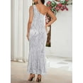 thumbnail image 2 of Elegant Sequin Dresses for Wedding Guest One Shoulder Dress for Women with Bead Maxi Formal Gowns, 2 of 6