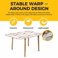 thumbnail image 4 of Brown Stripes Table Cloths for 5 Foot Rectangle Tables, Minimalism Ombre Waves Abstract Textures Patio Waterproof Elastic Fitted Tablecloths, Washable Rectangular Table Cover for Camping, 4 of 8