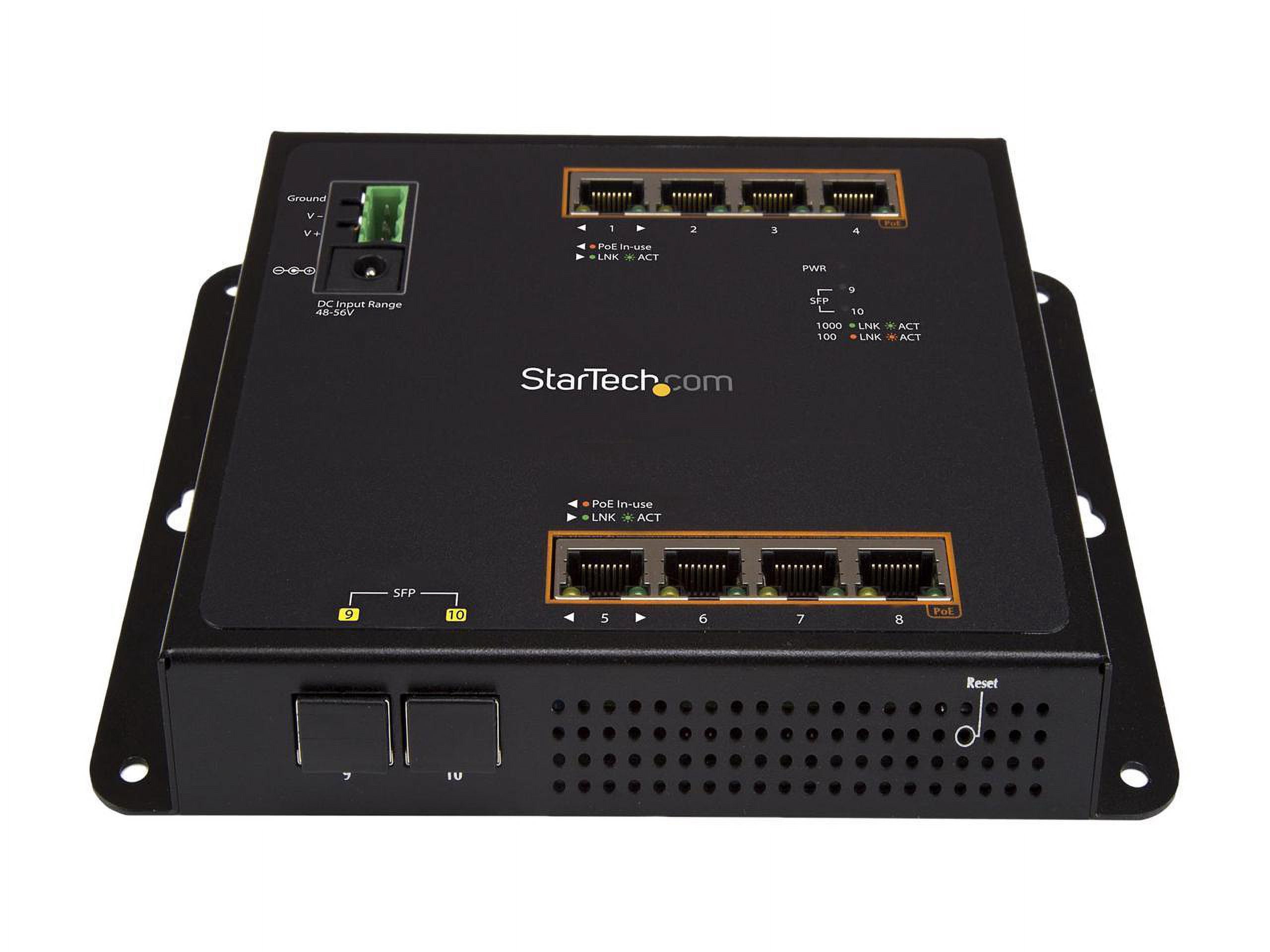 StarTech 8-Port PoE+ Gigabit Ethernet Managed Switch w/ 2 SFP Connections