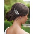 thumbnail image 1 of Bride Crystal Hair Pins Pack of 2 Floral Bridal Hair Accessories, Gold, 1 of 2