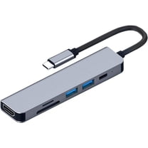 USB C Hub 4K HDMI,VGE 6 in 1 USB C Multiport USB C Adapter with 4K HDMI Output, 100W PD,USB 2.0, USB 3.0, SD/TF Card Readers Compatible Laptopand Other Type C Devices