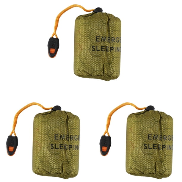 3X de Dormir de Emergencia de Dormir con Silbato de Dormir de Supervivencia Al Aire Libre Manta Térmica para Acampar con Mochila