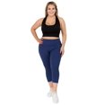 thumbnail image 4 of Women's Buttery Soft Capri Activewear Leggings, Navy Blue, XL, 4 of 5