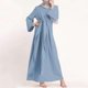 thumbnail image 5 of Vestido largo musulmán abaya de Oriente Medio con cordones y nudo en la cintura, holgado, de manga larga, estilo caftán islámico, 5 of 5