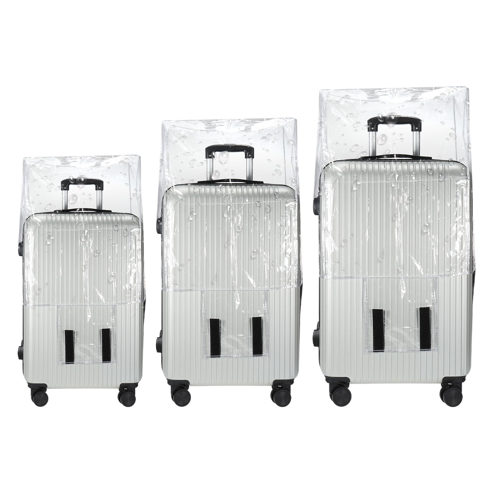 Unique Bargains 3Pcs Luggage Covers, 20 24 28 Inch Waterproof PVC Suitcase Cover Protectors, Transparent