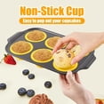 thumbnail image 3 of 6 Cups Silicone Muffin Pans for Baking with Metal Frame, Egg Bite Molds, Cupcake Pans Regular Size, Muffin Tins Easy to Pop Nonstick Non Toxic Bakeware for Oven Dishwasher Safe,Yellow, 3 of 9