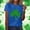 #0252-Blue, variant on Women Short Sleeve T Shirt Crew Neck Glitter Four Leaf Clover St Patricks Day Graphic Casual Daily Tops Pink XL Gift