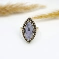 thumbnail image 3 of Women’s Iolite Ring – Marquise Cut Gemstone Vintage Oxidized Silver Ring, Handmade Healing Crystal Ring Size US 12, 3 of 7