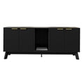 thumbnail image 2 of 59" Double-Room Cat Litter Box Enclosure, Large Hidden Litter Box Furniture – Modern Wooden Cat House with Litter Mat – TV Stand Side Table, 2 of 8