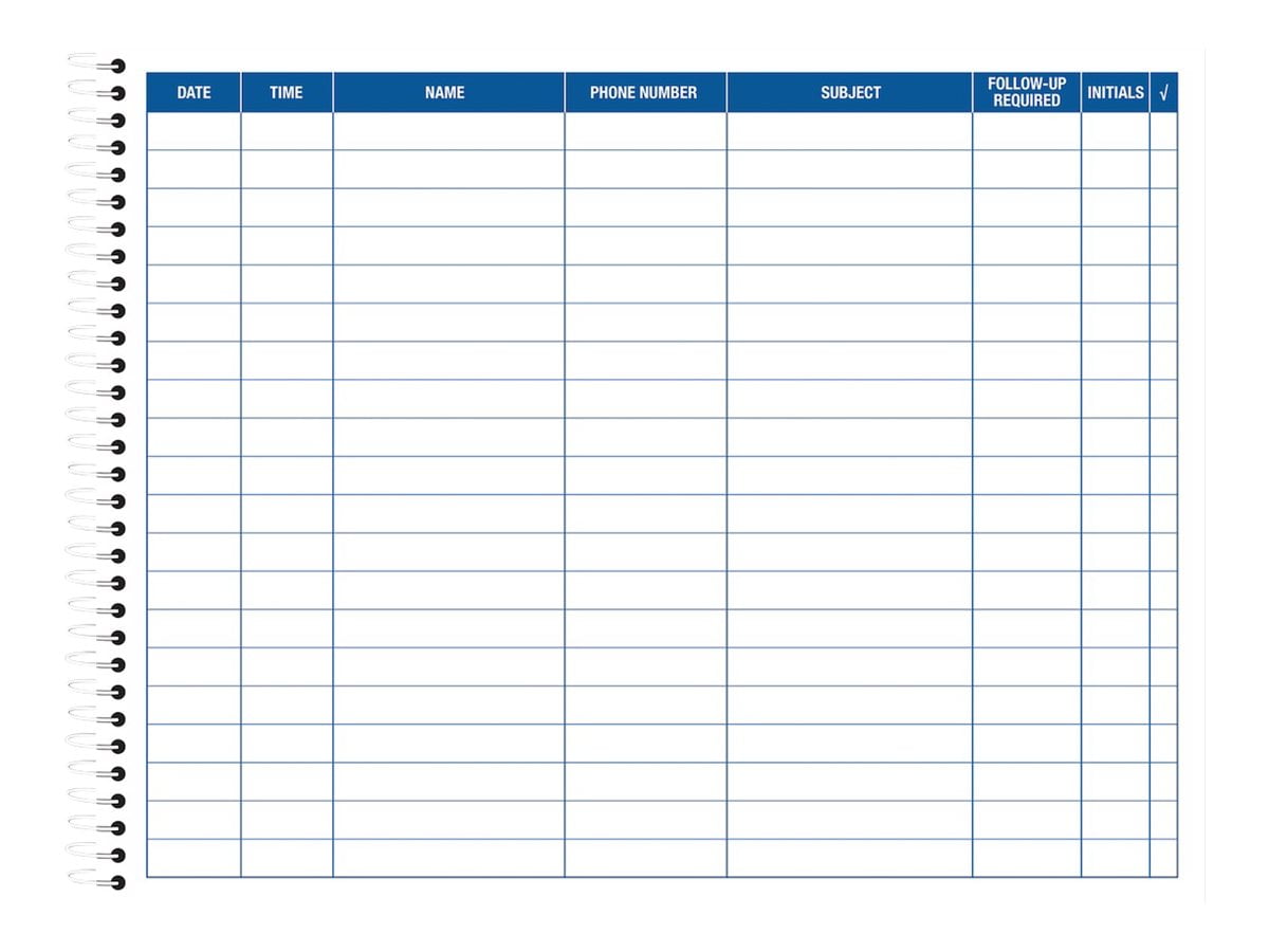 Adams Activity Log Book, Spiral Bound, 8.5 x 11 Inches, 100 Pages