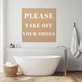 thumbnail image 3 of Khaki Letter Wall Art Painting on Canvas, Modern Minimalist White Text Striped Canvas Art Home Prints Wall Art Framed Modern Artwork for Living Room Bedroom Wall Decor 8x8in, 3 of 9