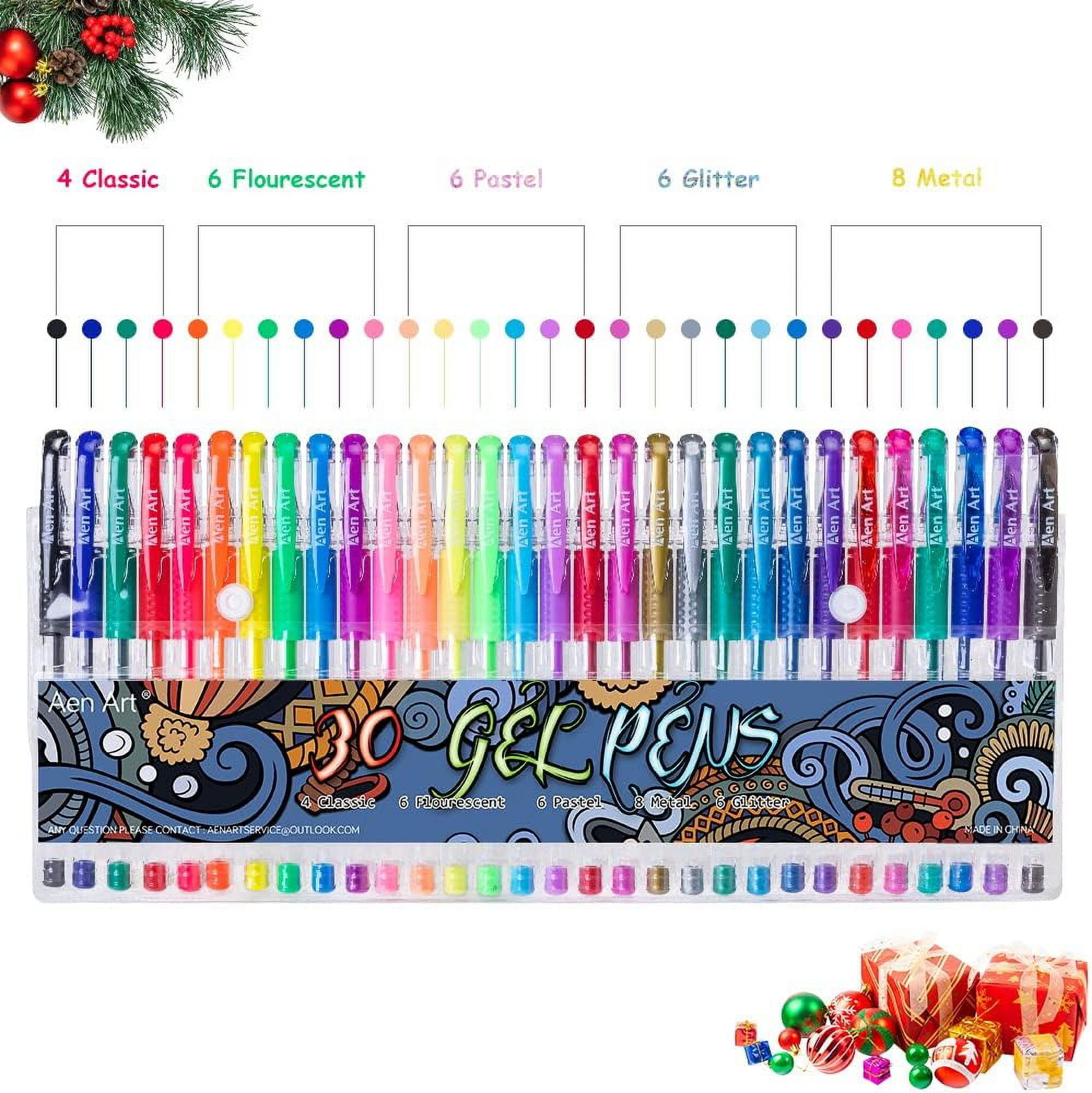 TANMIT Gel Pens, 33 Color Gel Pen Fine Point Colored Pen Set with 40% More  Ink for Adult Coloring Books, Drawing, Doodling, Scrapbooks Journaling