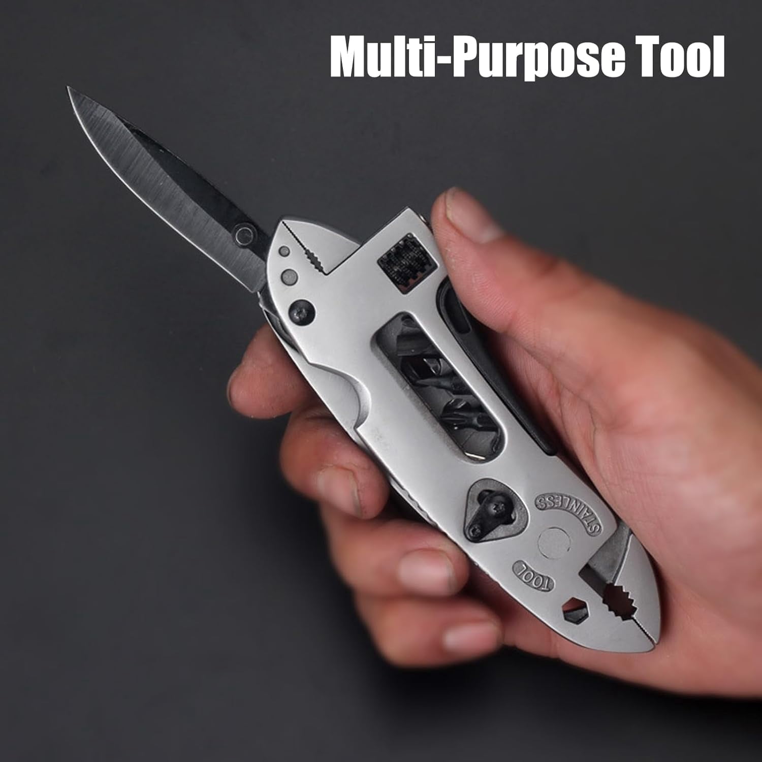1 Pack Multifunctional Tools Pliers Screwdriver Stainless Steel Multitool Pliers Foldable Multipurpose Portable Multi Tool Wrench for Camping Fishing DIY