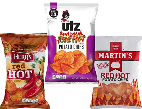 Utz, Herr's and Martin's Red Hot Potato Chips Variety 3-Pack: Sample All 3 Popular Brands