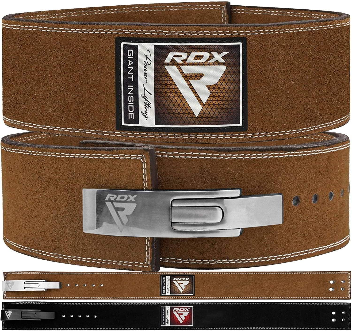 Weight Power Lifting Leather Lever Pro Belt Gym Training Powerlifting BROWN 
