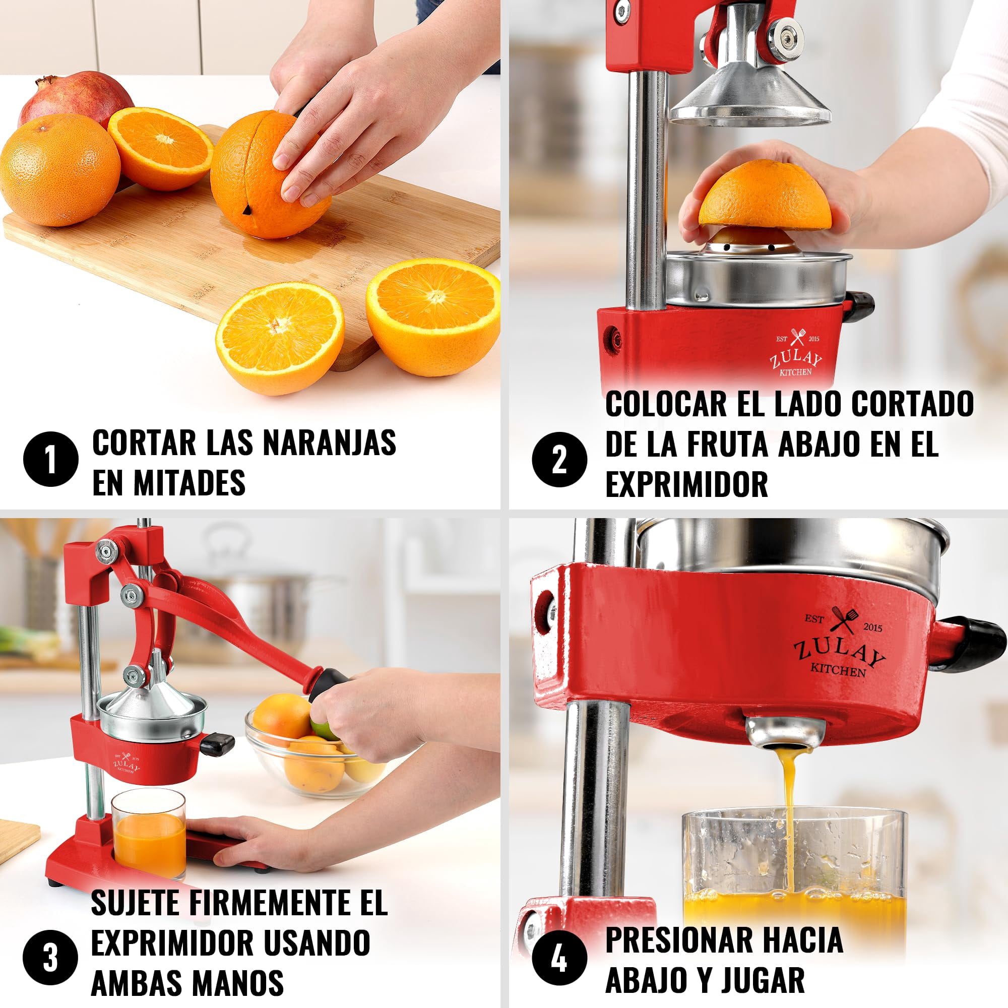 Zulay Kitchen Cast-Iron Orange Juice Squeezer - Heavy-Duty, Easy