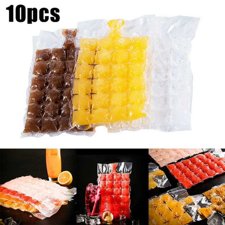 Aimisin Disposable Ice Cube Bags, Food-Grade PE Material Ice Cube Mold  Trays. Self-Seal Freezing Maker, with Silicone funnel, 1920 Ice Cubes,  80pcs 