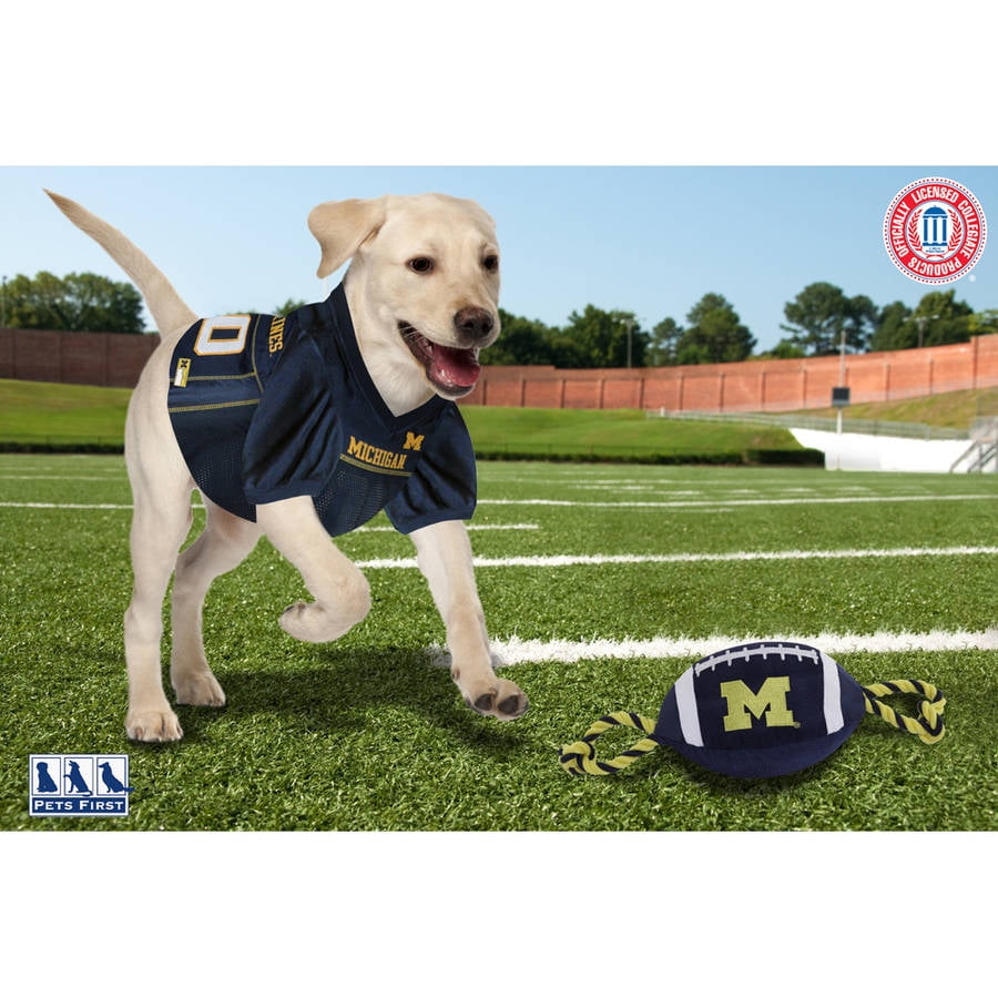 Pets First Collegiate Michigan Nylon Football-Licensed