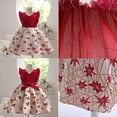 thumbnail image 3 of Robe de Fête de Mariage Brodée Feuille d'Érable à Volants pour Filles 2-9 Ans, 3 of 6