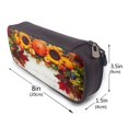 thumbnail image 3 of Picia Thanksgiving With Autumn Pattern Large Capacity PU Leather Pencil Case Organizer Pen Marker Holder Double Zipper Storage Bag Big Pencil Pouch for College Office, 3 of 6