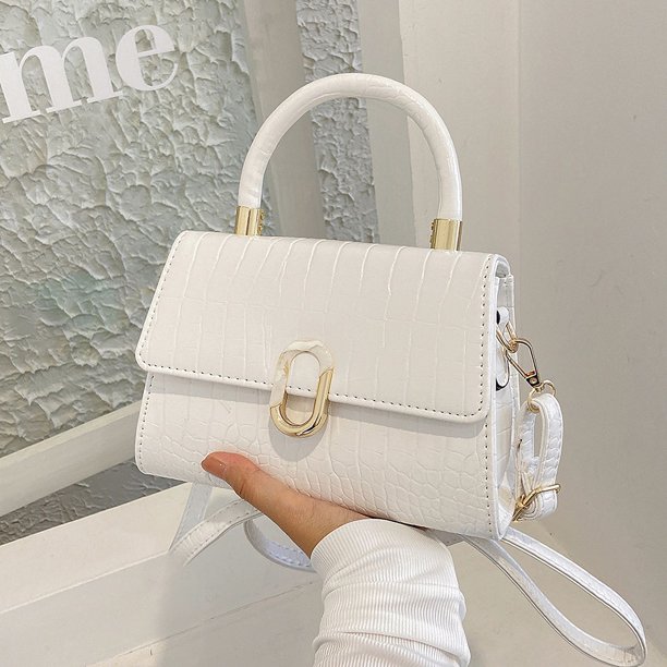 Bolso bandolera para mujer, bolso cuadrado pequeño portátil de nicho, elegante, combinable, moderno, bolso baguette de cocodrilo de un solo hombro