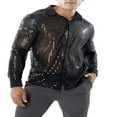 thumbnail image 3 of Chemise à Sequins Printemps Automne pour Hommes Manches Longues Col Rabattu Chemise à Pois, 3 of 6