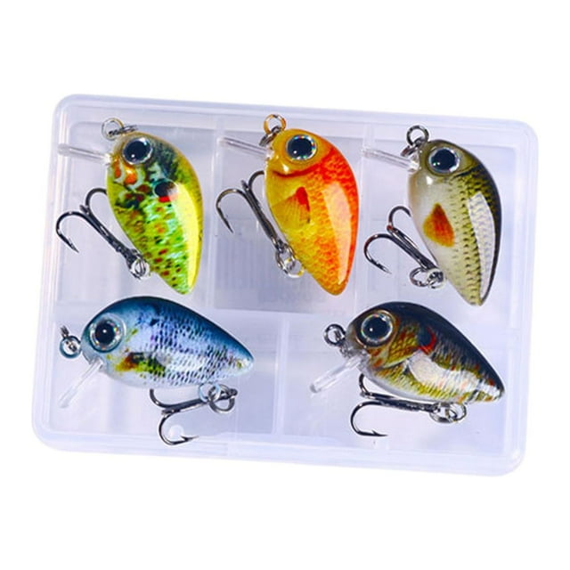 Mini Crankbait Cola 5 uds Cebo duro Swim Cebo de pesca Artificial Estilo A