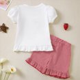 thumbnail image 6 of kpoplk Girls Short Sleeve Top and Shorts Set Summer Casual Outfit Color Block 2-Piece Set 18M-5T(White,3-4 Y), 6 of 8