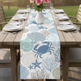 thumbnail image 4 of Coastal Crab Table Runner 70 Inches, Nautical Beach Marine Life Coral Conch Bed Runner Dresser Scarves Tabletop for Indoor Outdoor Parties/Ceremony/Banquet, 13" x 70", 4 of 9