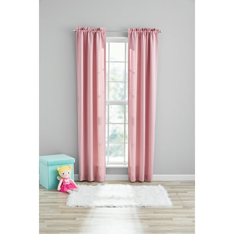 2 pack) Your Zone Solid Blackout Rod Pocket Curtain Panel Pair