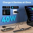thumbnail image 2 of Bloque de cargador de pared USB C, 40 W, 4 puertos, carga rápida, paquete de 2, 2 of 7