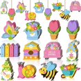 thumbnail image 1 of 36 Piezas Adornos de Flores de Primavera Adornos de Árbol de Primavera Adornos Colgantes de Tulipán de Madera de Pascua Decoraciones de Gnomo de Primavera para el Hogar Adorno de Flores Colo, 1 of 4