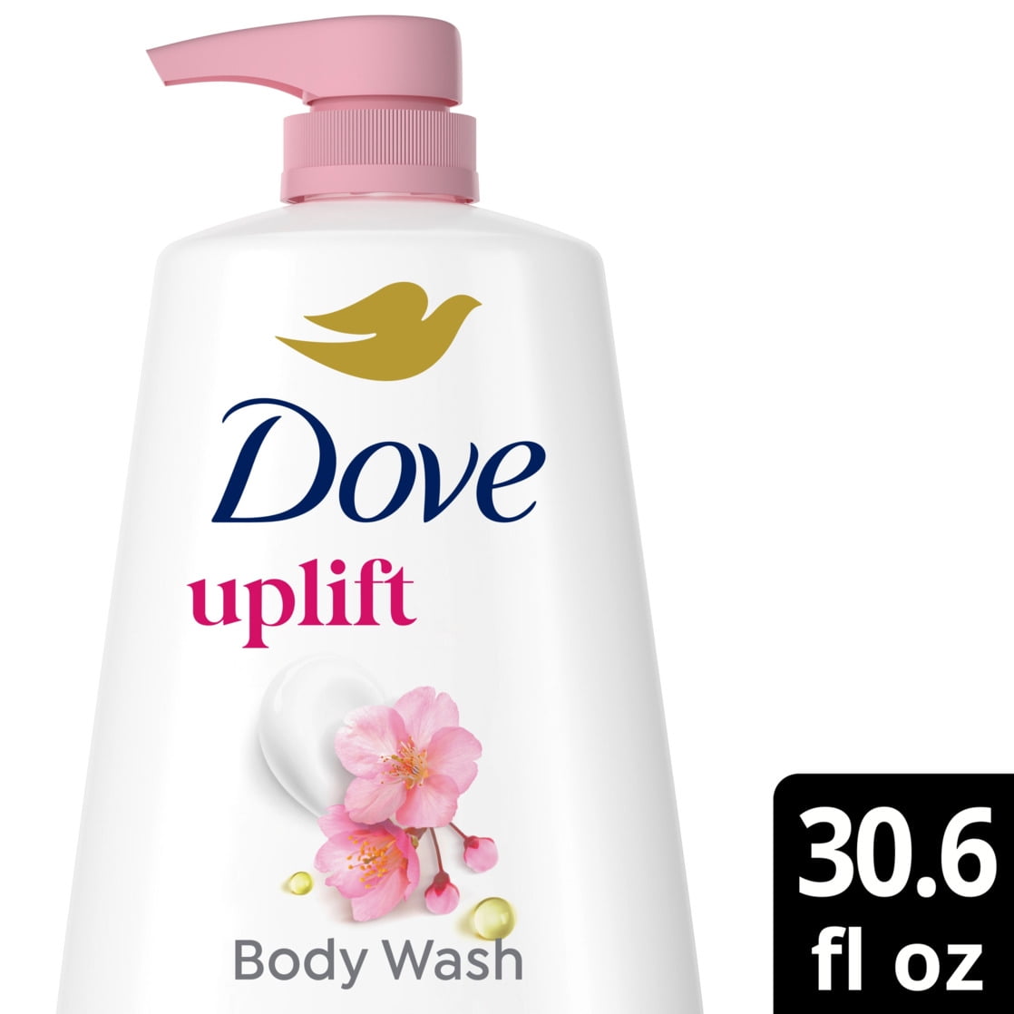 Dove Sakura Body Wash for 24hr Lotion-Soft Skin Uplift Sakura Blossom & Yuzu Moisturizing Skin Cleanser with No Sulfates No Parabens, 30.6 fl oz