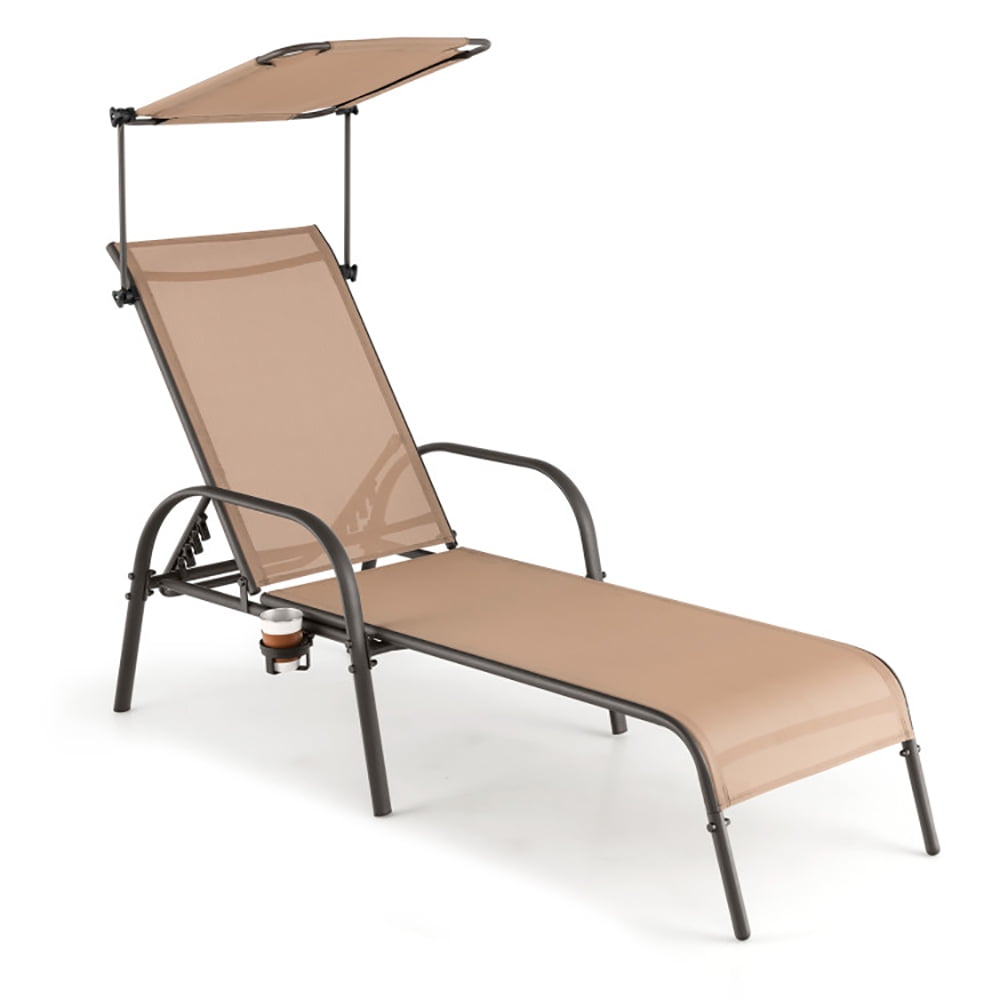 Aimee Lii Patio Heavy-Duty 5-Level Adjustable Chaise Lounge Chair, Patio Loungers, Brown Aimee Lii Patio Heavy-Duty 5-Level Adjustable Chaise Lounge Chair, Patio Loungers, Brown