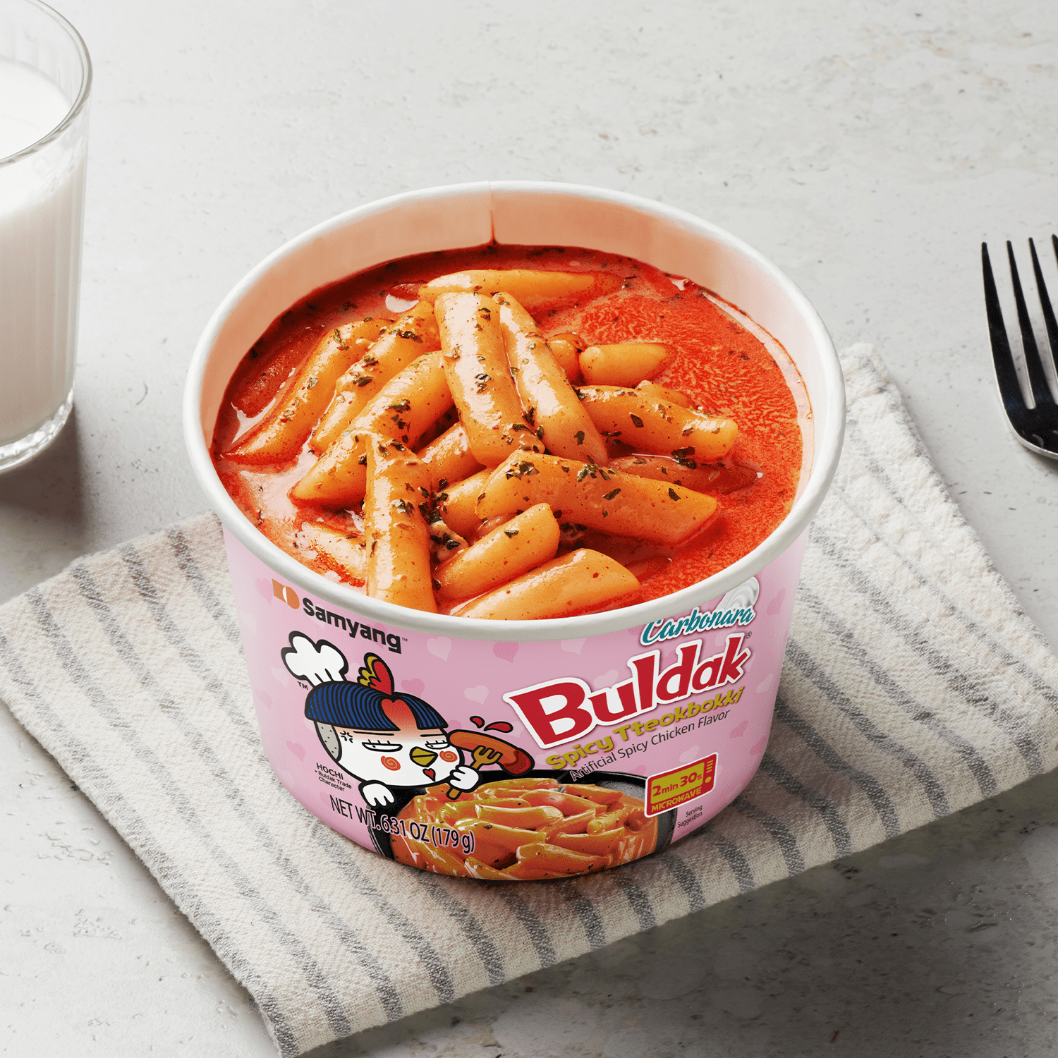 (3 pack) Samyang Topokki Carbo Hot Chicken Bowl - Buldak Tteokbokki (179g)
