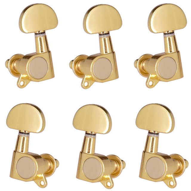 Inteprter 6 piezas de clavijas de afinación de guitarra, componente de instrumento musical, accesorio de repuesto, tecla de ajuste, perilla de botón, Artesanía Dorado Inteprter HA060613-03