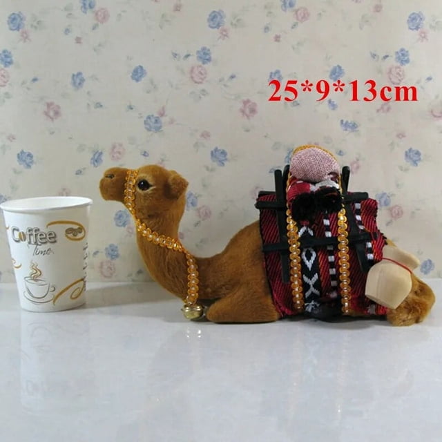 Muñeco de camello de peluche para niños y niñas, juguete de simulación de animales de peluche, decoración del hogar, adornos, regalos coleccionables, 1 unidad