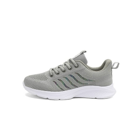 

Tenmix Womens Trainers Fitness Workout Running Shoe Breathable Sneakers Sport Walking Ladies Fashion Non-Slip Grey 7.5