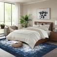 thumbnail image 2 of Hasoo Washable Area Rug Modern Border Abstract Rug for Living Room Indoor Non-Slip Carpet, 5' x 7' Navy, 2 of 6