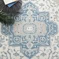 thumbnail image 6 of SAFAVIEH Micro-Loop William Medallion Area Rug, Ivory/Blue, 5' x 5' Round, 6 of 8