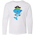 thumbnail image 3 of Inktastic Pirate Shark, Cute Shark, Little Shark, Blue Shark Long Sleeve Youth T-Shirt, 3 of 5