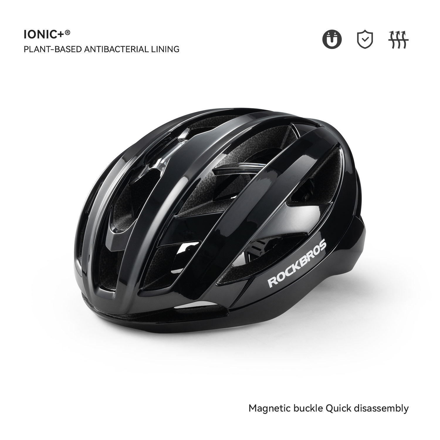ROCKBROS Cycling Helmet Keel Structure Hardcore Protection One-piece 3D Lining Modling Quick-release Magnetic Buckle Bike Helmet